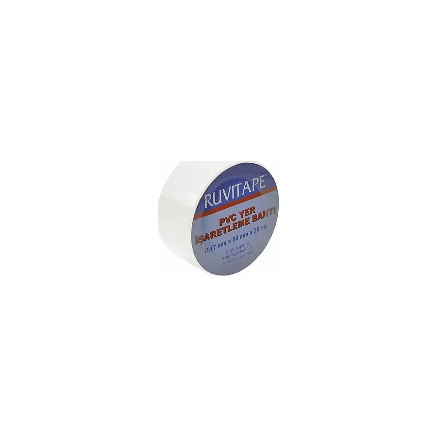 Ruvitape 30mtx50mm Beyaz Yer İşaretleme Bandı