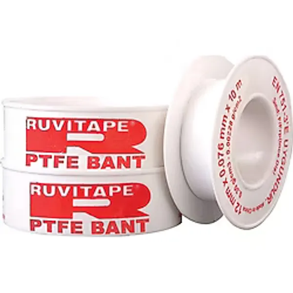 Ruvitape Ptfe Teflon Bant-Ruvıtape (12mmx10mt) 10'Lu - Beyaz