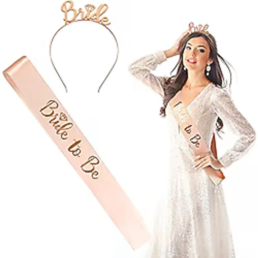 Rwekdza Pembe altın bekarlığa veda partisi dekorasyon seti Bride to Be kuşak dekorasyon bekarlığa veda partisi aksesuarı taçlı saç bandı taç gelin kuşak kız arkadaş için gece partisi