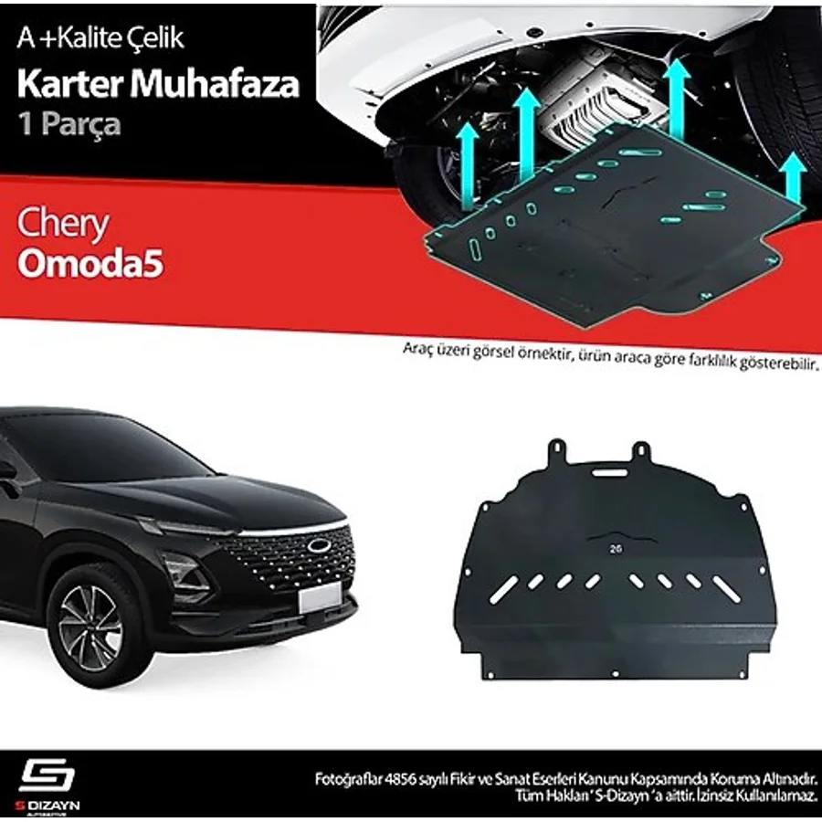 S-Dizayn Chery Omoda5 Çelik Karter Muhafaza 2022 Üzeri A+ Kalite