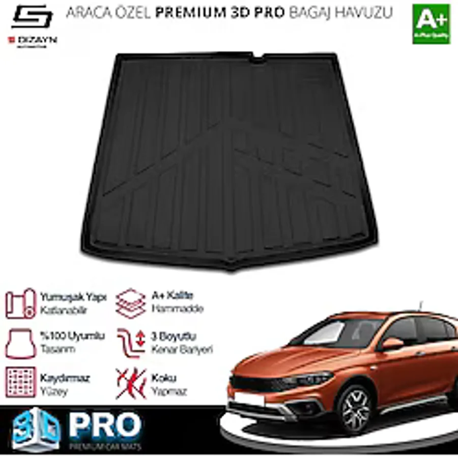 S-dizayn Fiat Egea Cross 3d Pro Bagaj Havuzu 2020 Üzeri A+ Kalite