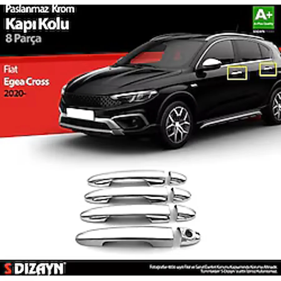 S-Dizayn Fiat Egea Cross Krom Kapı Kolu 8 Prç. 2020 Üzeri
