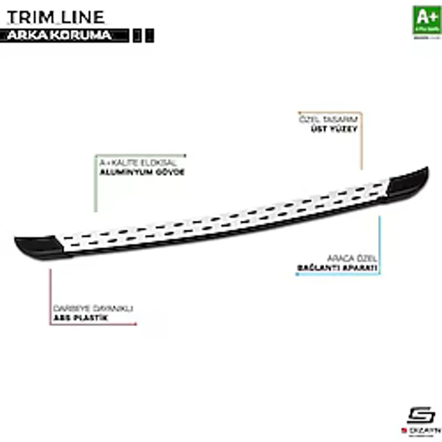 S-Dizayn Mercedes Citan TrimLine Gri Arka Koruma 2012 Üzeri