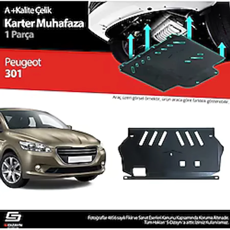 S-dizayn Peugeot 301 Çelik Karter Muhafaza Koruma 2012 Üzeri A+ Kalite
