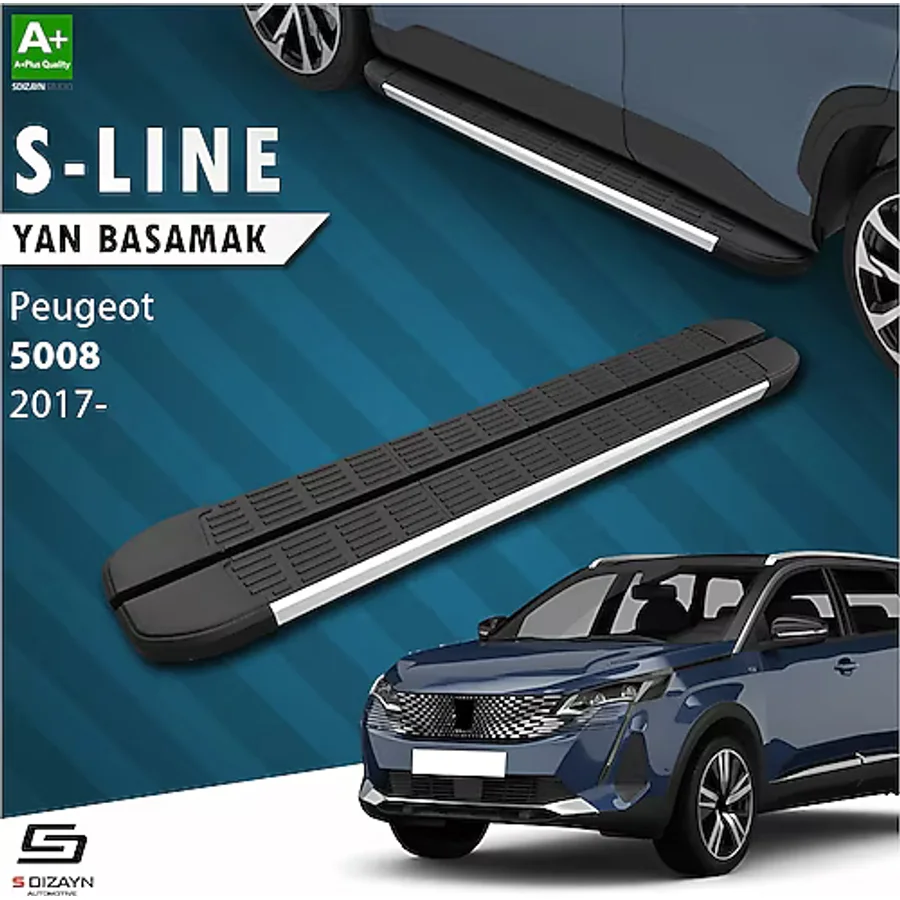 S-dizayn Peugeot 5008 2 S-line Aluminyum Yan Basamak 203 Cm 2017-2023 A+ Kalite