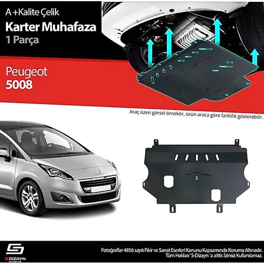S-Dizayn Peugeot 5008 Çelik Karter Muhafaza 2013-2016 A+ Kalite