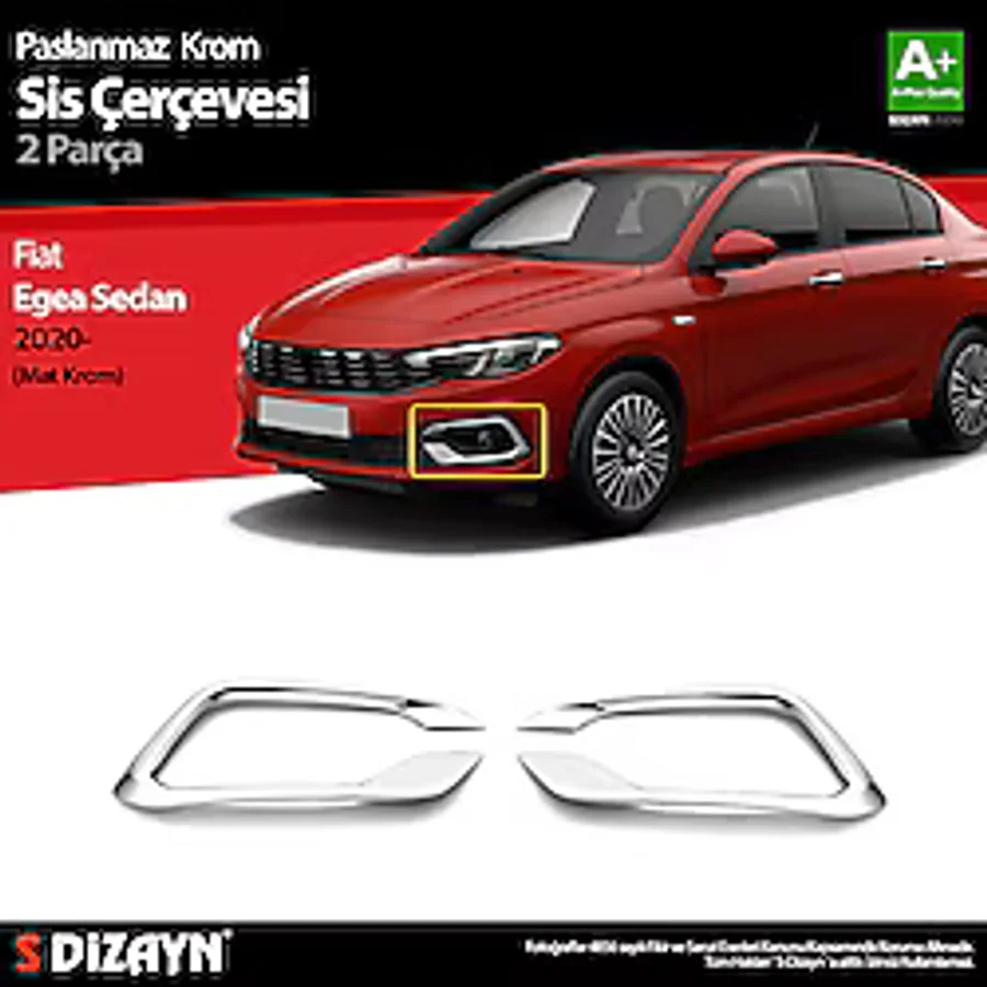 S Dizayn S-dizayn Fiat Egea Sedan Krom Sis Çerçevesi 2 Prç. 2020 Üzeri (MAT KROM) 5824211