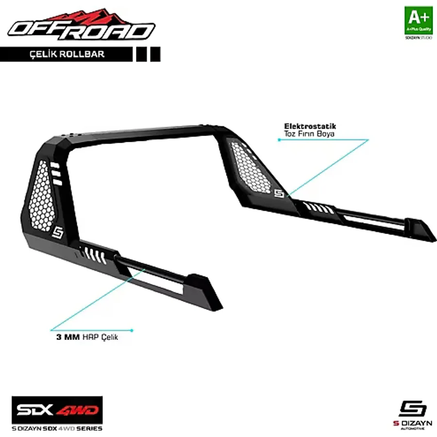 S-Dizayn Sdx 4Wd Off Road Ford Ranger 4 Çelik Roll Bar V1 2023 Üzeri