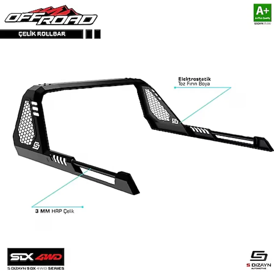 S-Dizayn SDX 4WD Off Road Isuzu D-Max 3 Çelik Roll Bar V1 2019 Üzeri