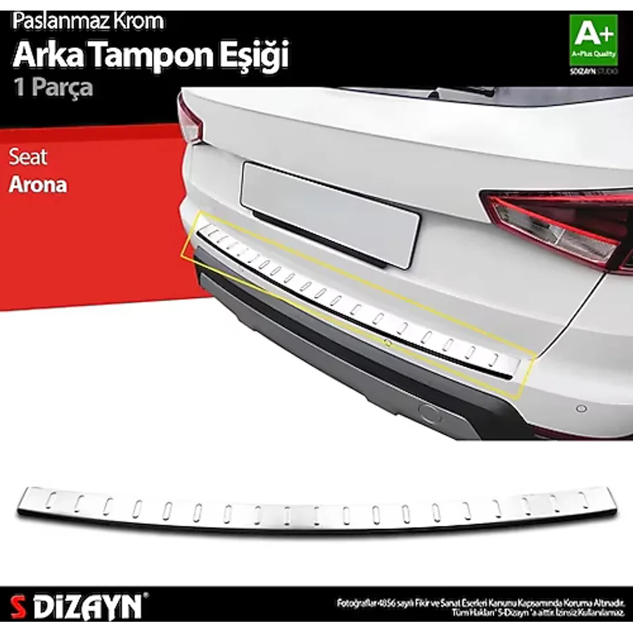 S-Dizayn Seat Arona Krom Arka Tampon Eşiği 2017 Üzeri