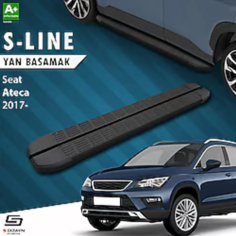 S Dizayn Seat Ateca S-Line Siyah Yan Basamak 173 Cm 2017 Üzeri A+ Kalite SE-AT1-YBS-SL-SA-173