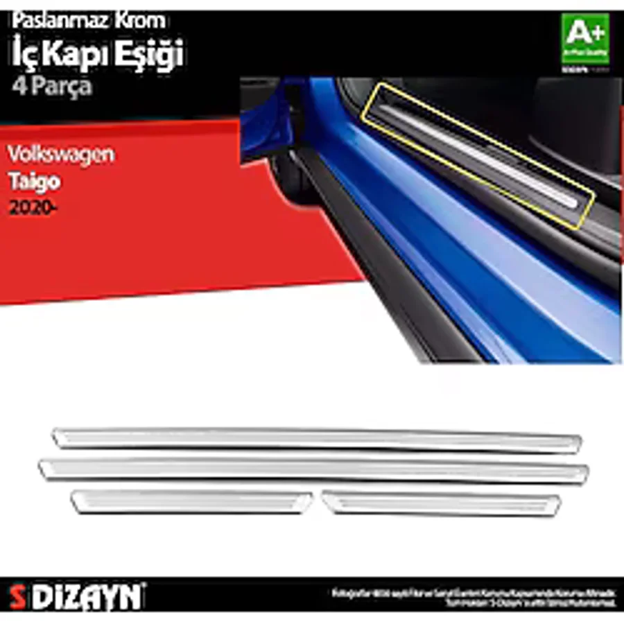 S-Dizayn VW Taigo Krom İç Kapı Eşiği 4 Prç. 2020 Üzeri