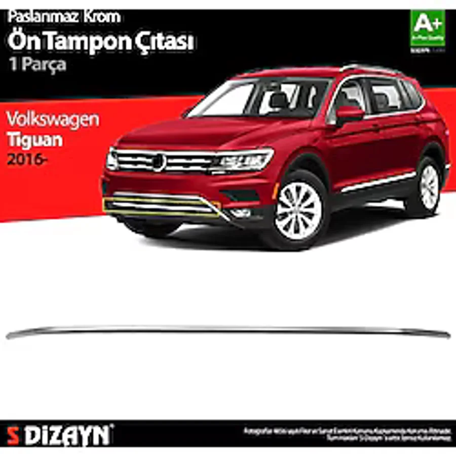S-Dizayn Vw Tiguan Krom Ön Tampon Çıtası 2016-2020