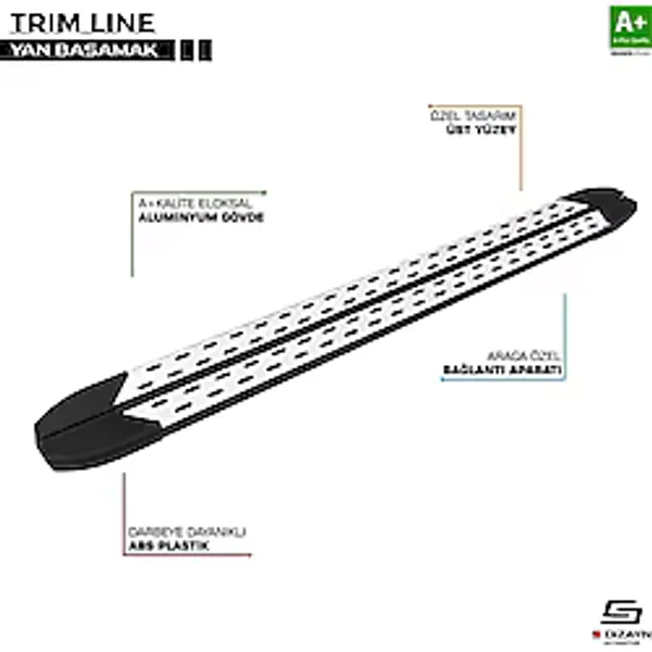 S-Dizayn Vw Transporter T6 Uzun Şase Trimline Gri Yan Basamak 255 cm 2015-2019
