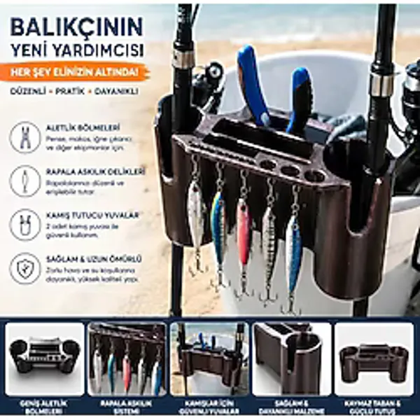 S.F. Jig Balıkçı Kovası Askı Aparatı - Kamış, Olta ve Ekipman Tutucu