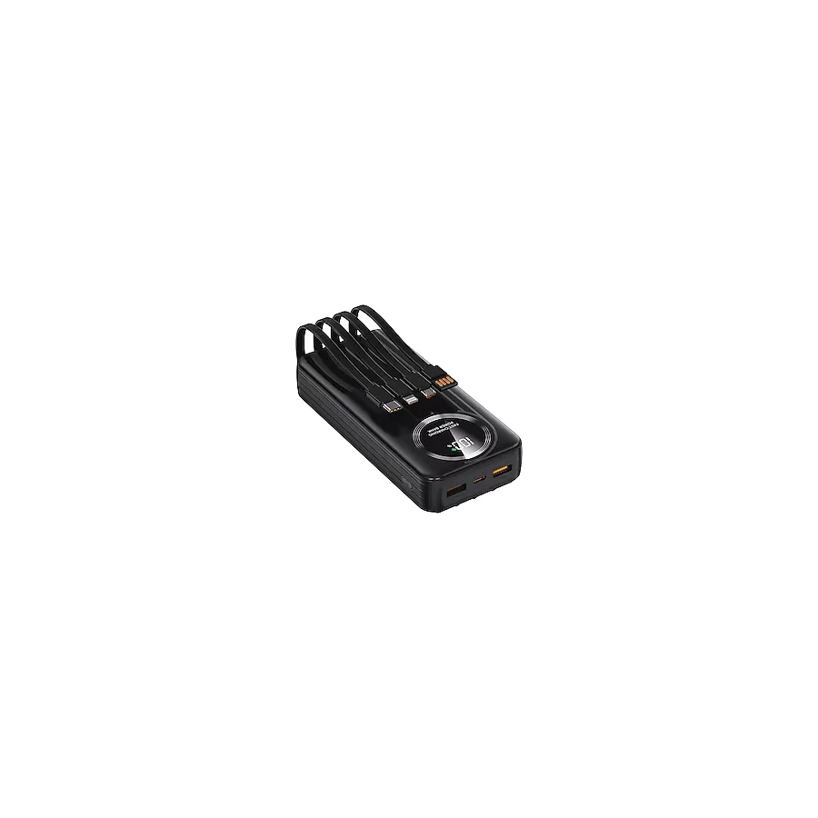 S-Link IP-G220 20000MAH PD20W+QC3.0 Dahili Kablolu Siyah LCD Taşınabilir Pil Şarj Cihazı Powerbank