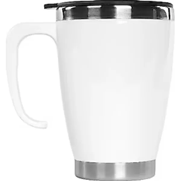 S-LINK SL-1981 Kulplu Paslanmaz Çelik Beyaz Termos Kupa 415 Ml