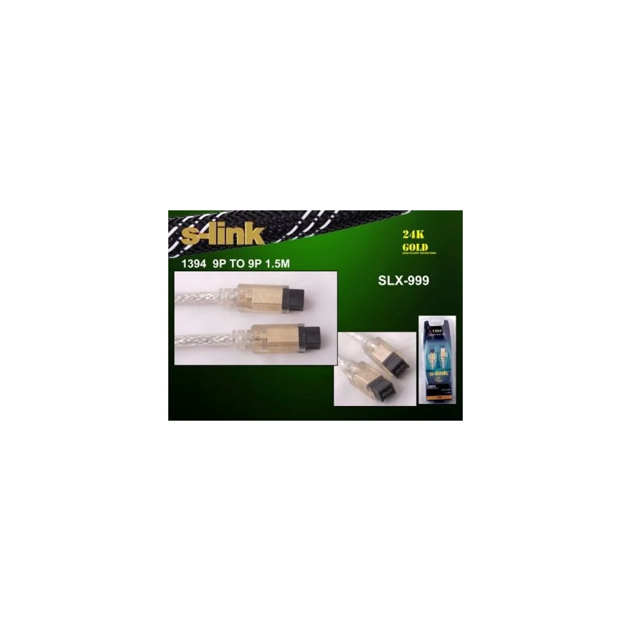 S-link SLX-999 1.5MT 9 pin to 9 pin 1394 Firewire Gold Kablo