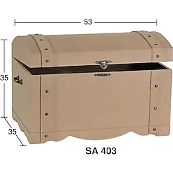 SA403 Büyük Kabaralı Bombe Sandık Ahşap Boyanabilir Obje