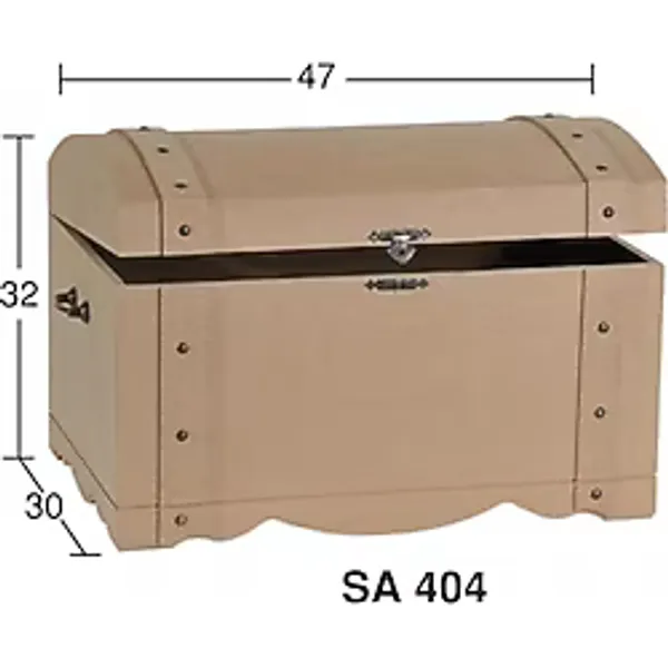 SA404 Küçük Kabaralı Sandık Ahşap Boyanabilir Obje