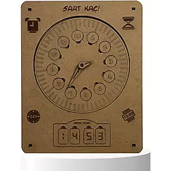 Saat Kaç Ahşap Puzzle 83005,Boyanabilir Ahşap Sağlıklı Moon Beavers Oyuncak