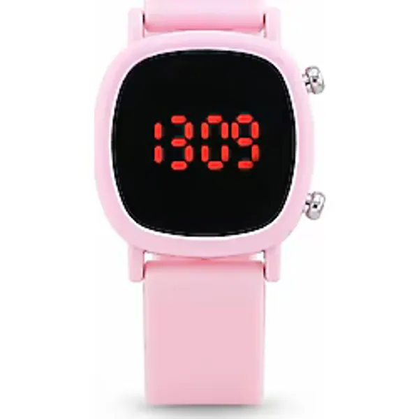 Saattino Pembe Dijital Kız Çocuk Kol Saati Led Ekran Cüzdan Hediyeli ST-304408