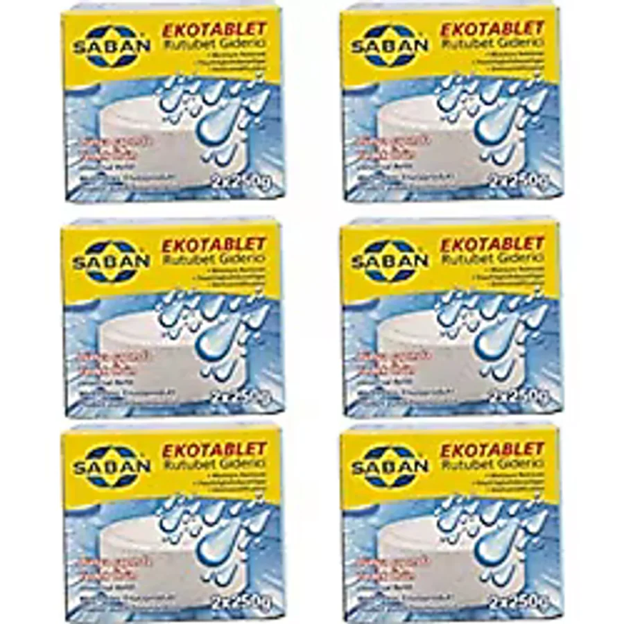 Saban Nem Alıcı Rutubet Giderici Yedek Tablet 6'lı 2 x 250 Gram Natural