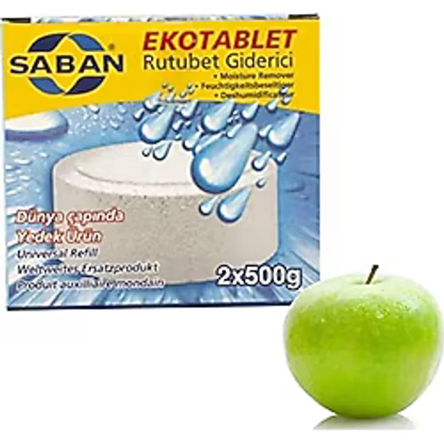 Saban Rutubet Giderici Nem Alıcı Yedek Tablet 2X500 gr - Yeşil Elma Kokulu