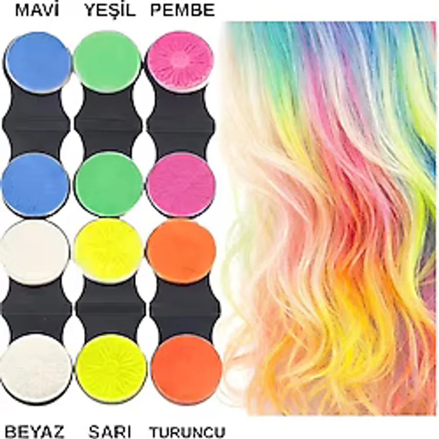 Saç Tebeşiri 6'lı Saç Boyama Tebeşiri