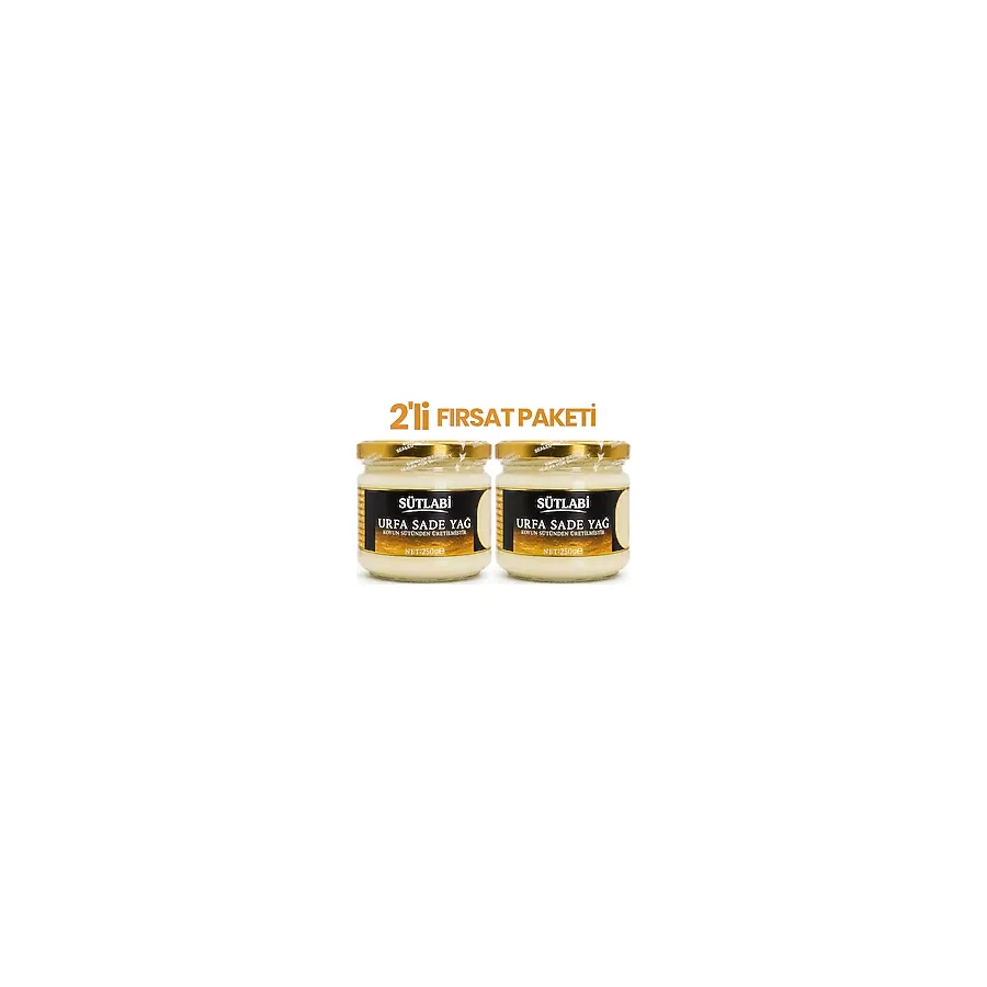 Sade Yağ (Ghee) 250 Gr %99,5 Saf Koyun Sütü Yağı - Renklendiricisiz, Katkısız, Laktozsuz, Kazeinsiz Saf Altın Yağ (İkili Paket)