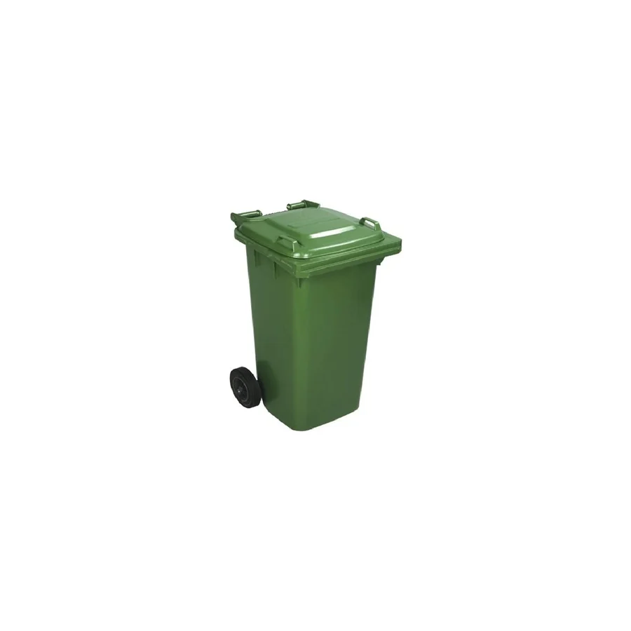 Safell Plastik Çöp Konteyneri 240 Litre Konteyner - A+ Isıya Karşı Dayanıklı Malzeme - Yeşil