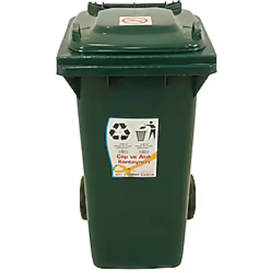 Sağlam Plastik Çöp ve Atık Konteyneri 120 Lt Tekerlekli Eko