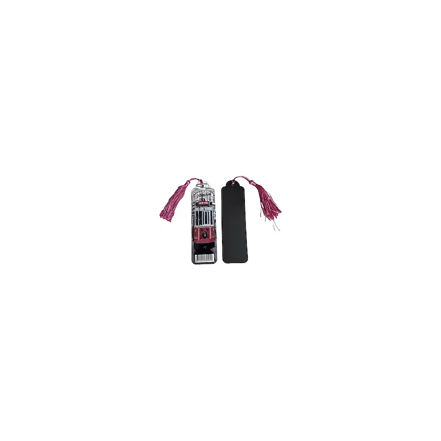 Sağlıkçı Tramvay Temalı Mıknatıslı Kitap Ayracı 13x4 cm Renkli Magnet Tasarım