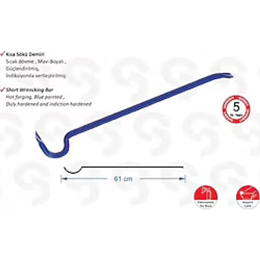 Sait Demirci Sk 6000 Kısa Sökü Demiri - 1200 Gr, 61 Cm