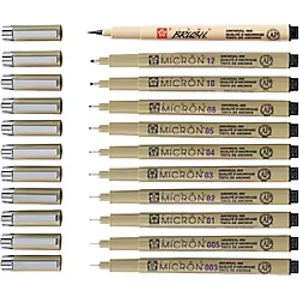 Sakura Pigma Micron Teknik Çizim Kalemi Tam Set 11'li
