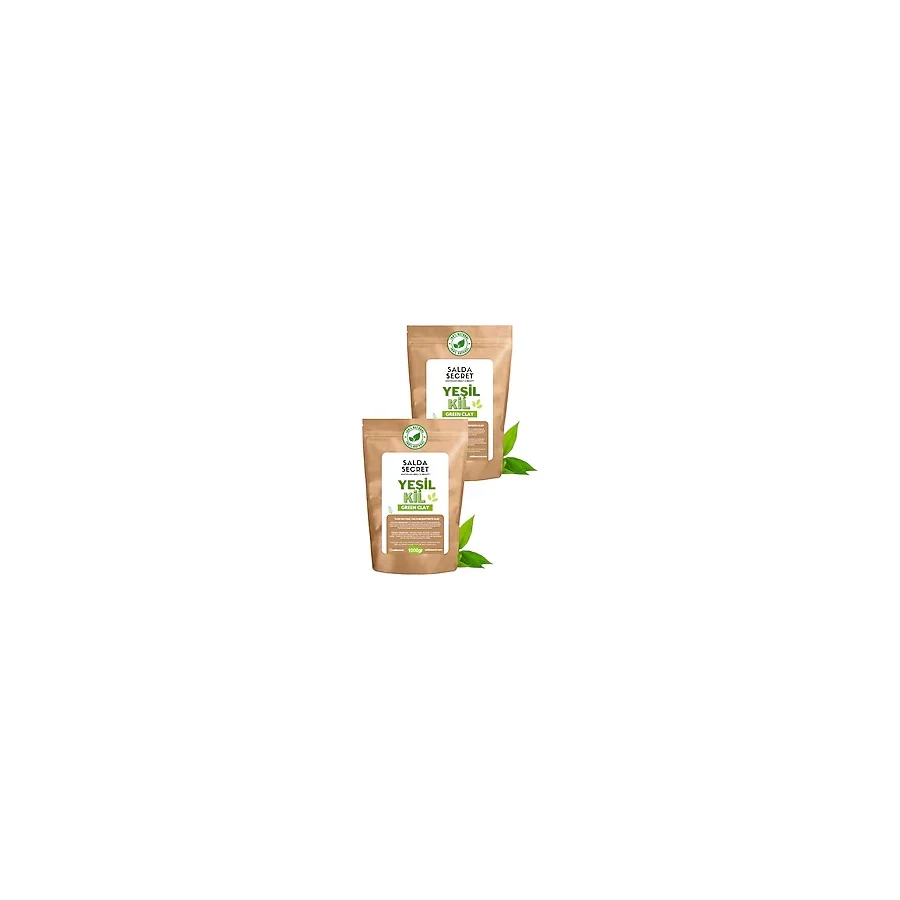 Salda Secret Yeşil Kil Doğal Yüz Maskesi 1000 gr x 2 Adet Toz - Kil Maskesi - Indian Healing Clay