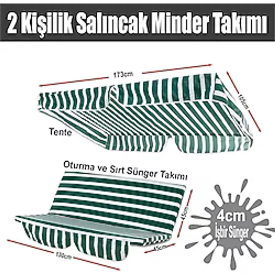 Salıncak Minder Takımı(Süngerli)2 Kişilik Salıncak Minder Yşlbyz (526957367)