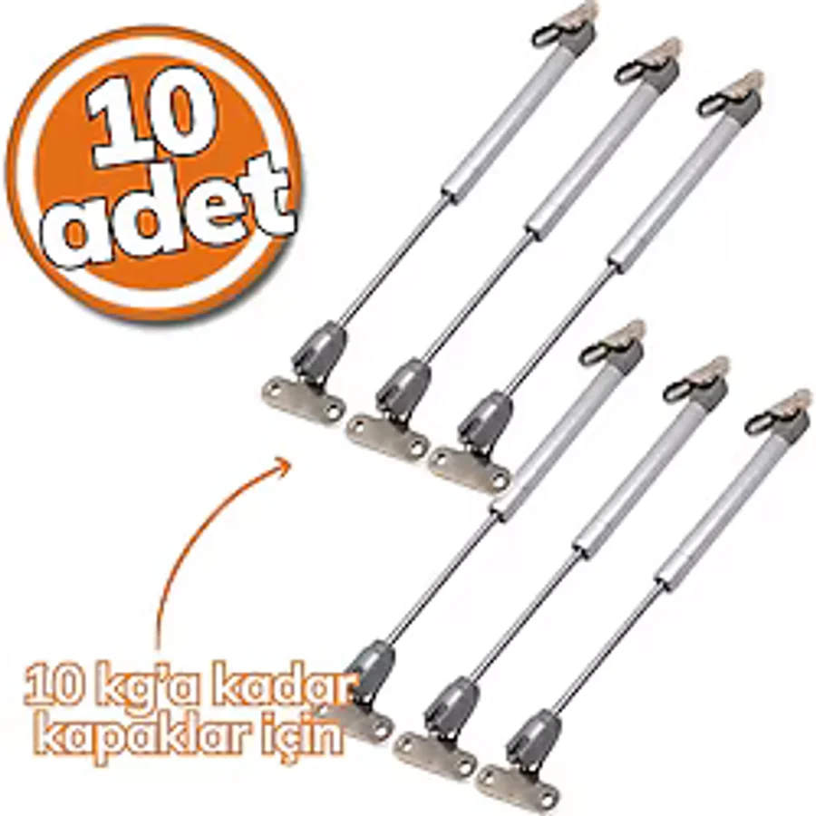 Samet Gazlı Piston 100 Newton Gri 10'lu Set