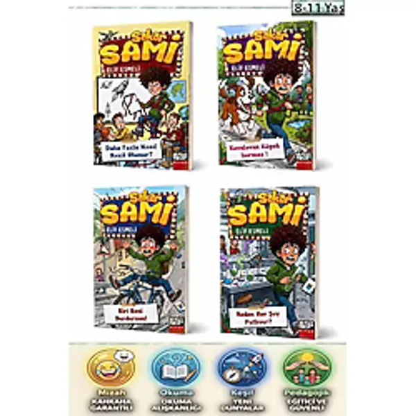 Sami Çocuk Kitapları Serisi - 8-11 Yaş İçin Eğlenceli Mizah ve Macera Romanları Çocuklar İçin Okuma Alışkanlığı, Güvenli ve Eğitici Hikayeler Kahkaha Garantili Çocuk Kitapları S 4 Kitap Seti