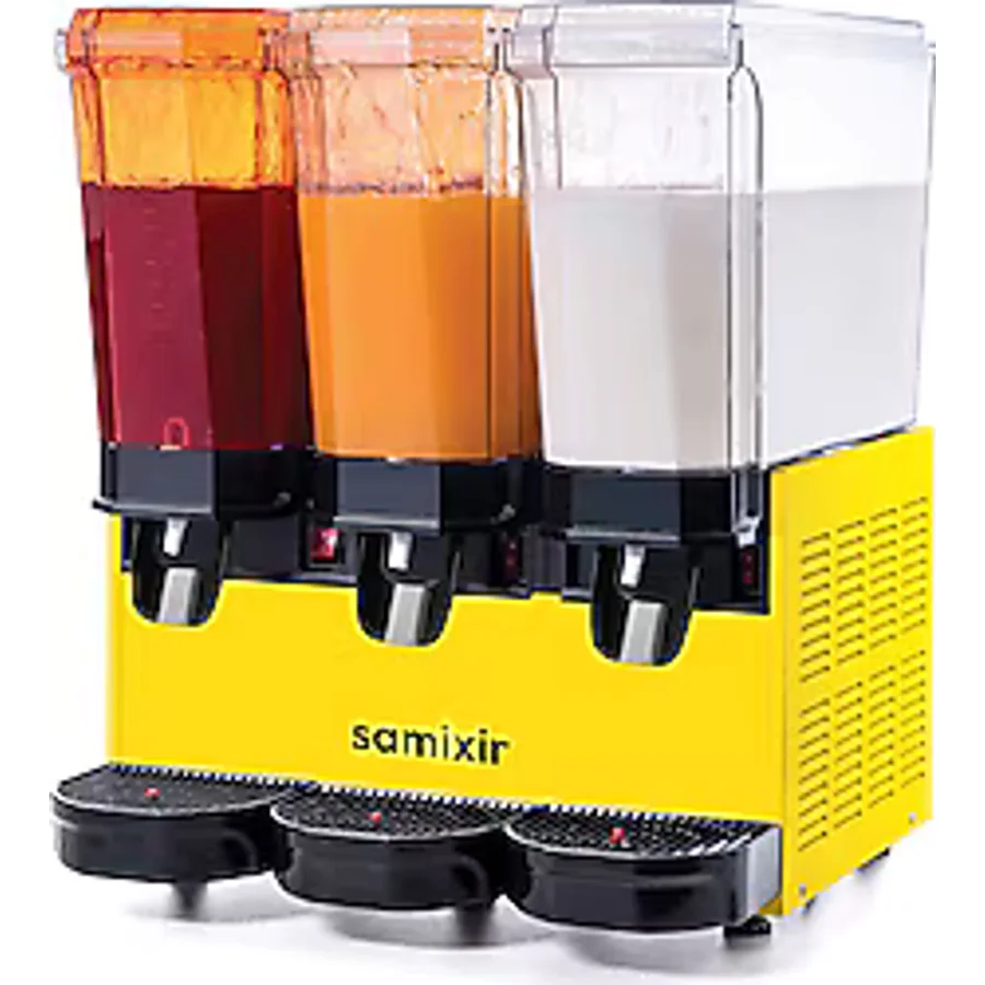 Samixir Klasik Triple 60.SSMY Sarı 20+20+20 Fıskiyeli-Fıskiyeli ve Karıştırıcılı Soğuk İçecek Dispenseri
