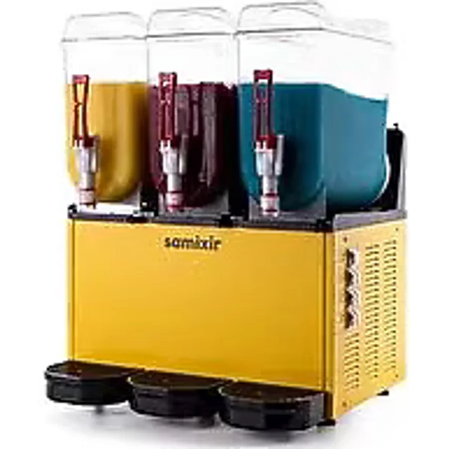 Samixir Triple Üçlü 12+12+12 Lt Slush Buzlaş Karlamaç Makinesi Slush-36-y Sarı