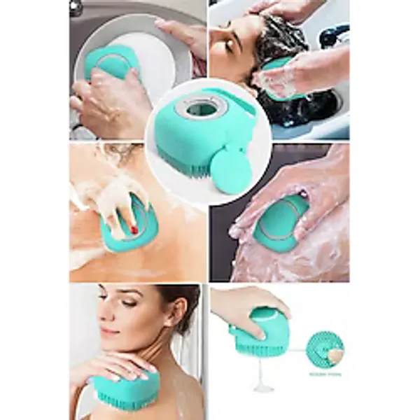 Şampuan Hazneli Duş Banyo Kese Lif Duş Fırçası Vucut Masaj Peeling Çok Amaçlı Duş Lifi