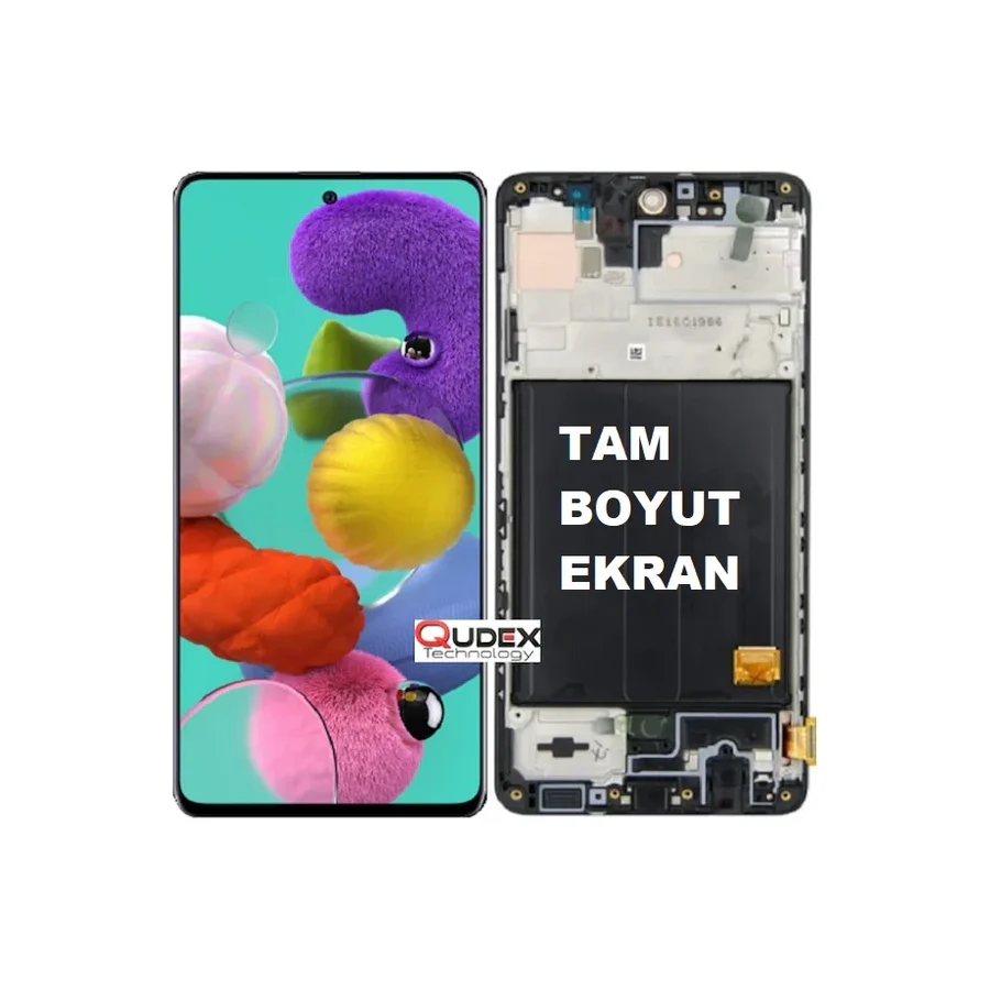 Samsung Galaxy A51 A515 Lcd Ekran Dokunmatik Çıtalı (Tam Boyut)