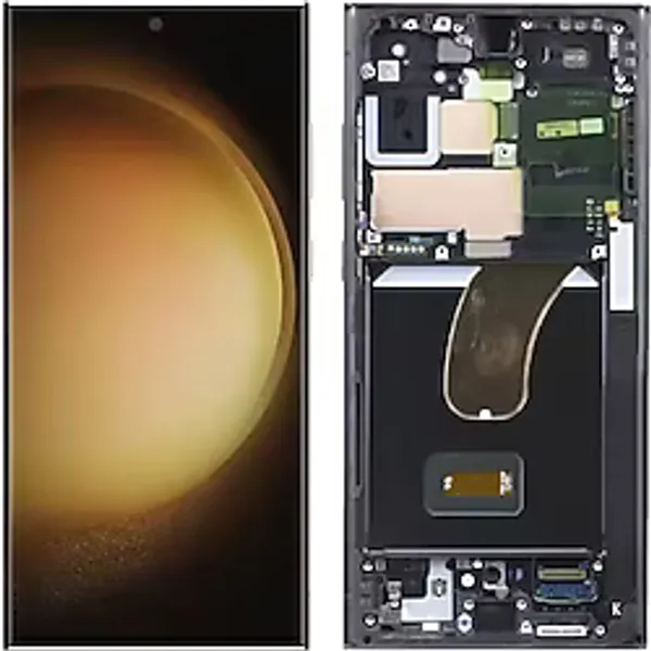 Samsung Galaxy S23 Ultra Sm-S918 Uyumlu Çıtalı Yan Sanayidir Lcd Ekran Dokunmatik Siyah