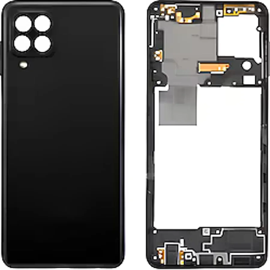 Samsung Galaxy Uyumlu A22 - Sm-a225f 4g Full Kasa Arka Kapak Takım Siyah