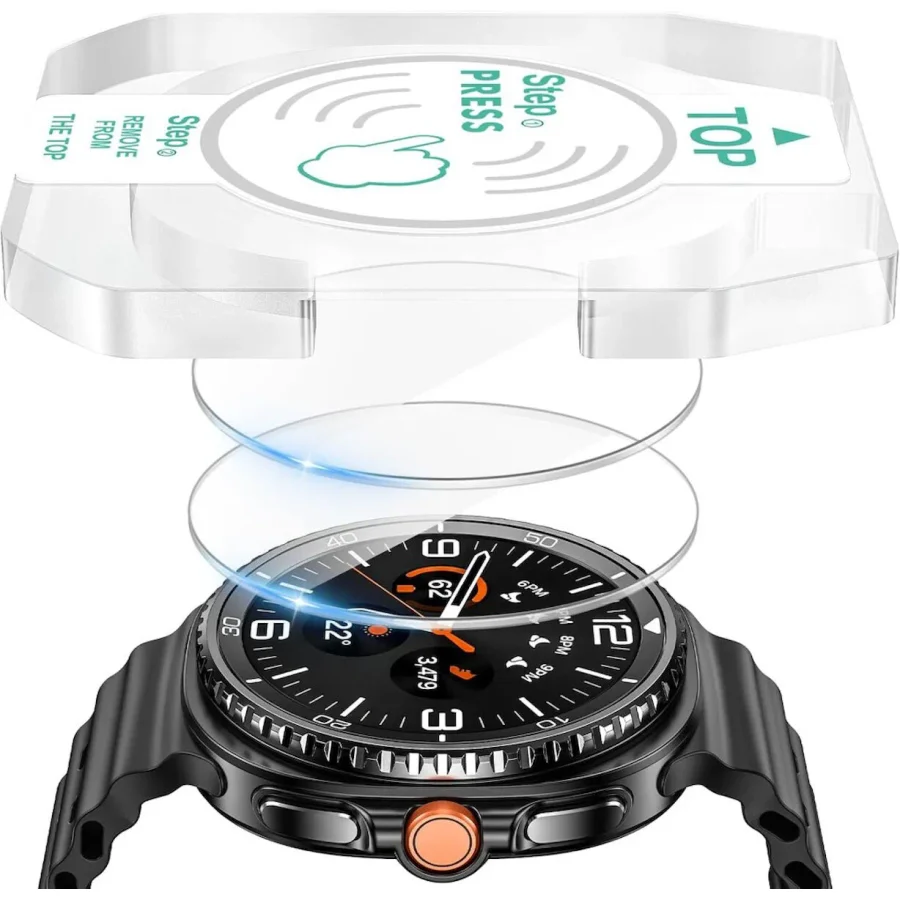 Samsung Galaxy Watch 8 Classic 46mm Kolay Uygulama Aparatlı Cam Ekran Koruyucu