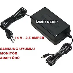 SAMSUNG MONİTÖR UYUMLU ADAPTÖR 14 VOLT 2.5 AMPER