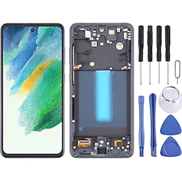 Samsung S21 FE Uyumlu Lcd Ekran Dokunmatik Full Çıtalı Oled Siyah SM-G990
