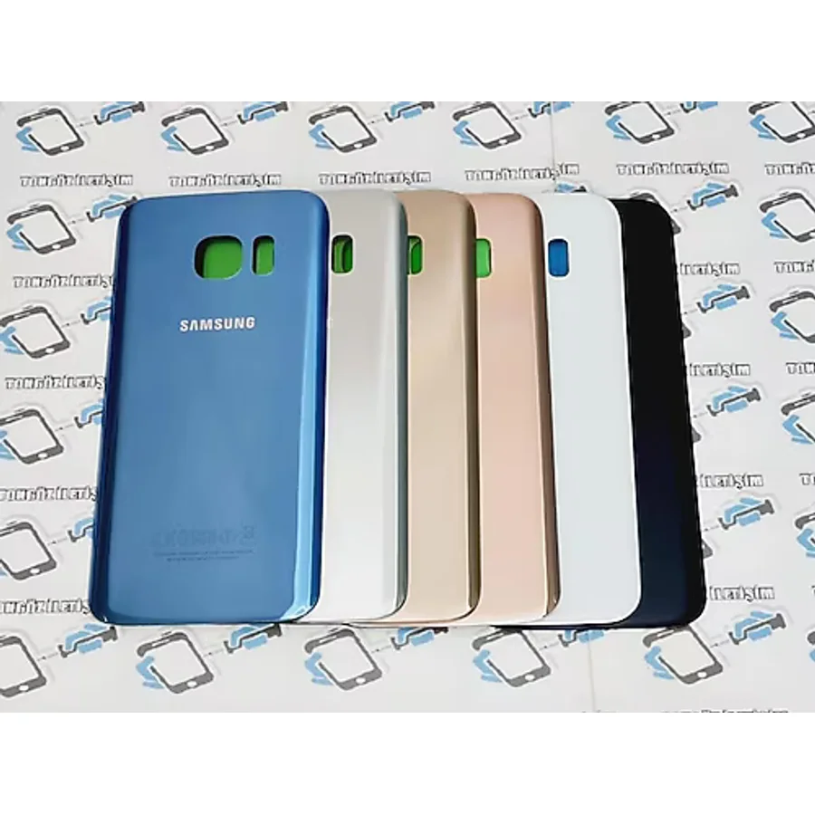 Samsung Uyumlu Galaxy S7 Edge Arka Pil Batarya Kapağı (173610417) mavi