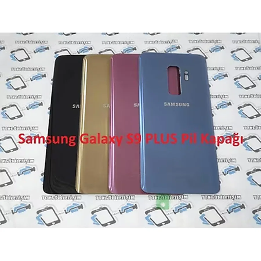 Samsung Uyumlu Galaxy S9 Plus Arka Pil Batarya Kapağı (Cam) (263123696) mavi